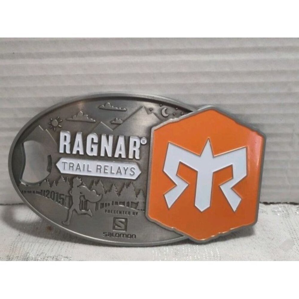 2015 **RAGNAR TRAIL RELAYS**‎ (BOTTLE OPENER) BELT BUCKLE 3rd Place Mixed